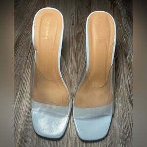 PrettyLittleThing Light Blue and Clear Heels